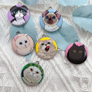 Jewelry Making Pendants - 10pcs cartoon animal cat enamel jewelry