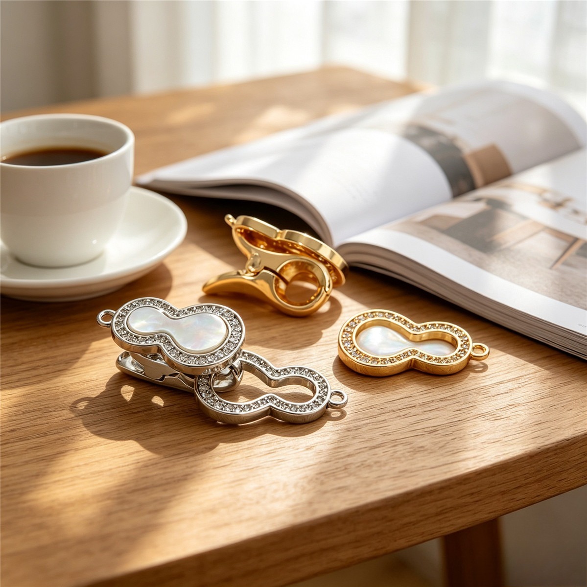 Toggle Clasp Gold - Brass 14K Gold Plated Mother Of