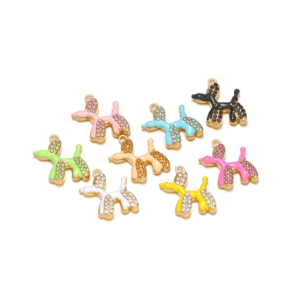 Jewelry Making For 5 Year Old - 4pcs Stainless Steel Enamel Balloon Dog