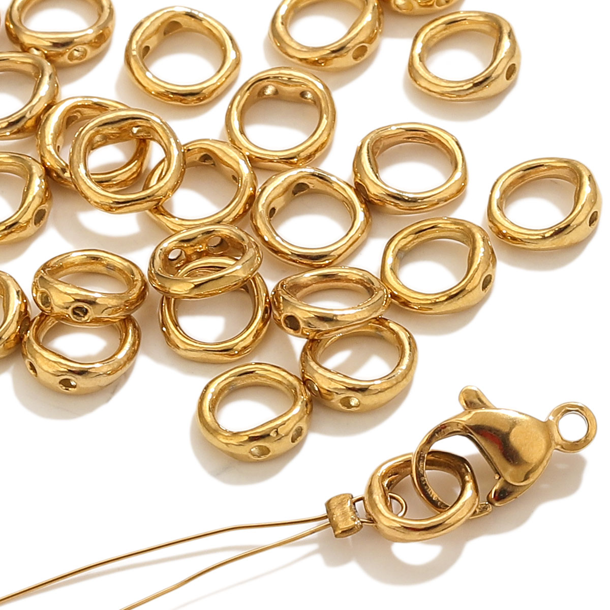 Jewelry Making With Beads - 20pcs Stainless Steel Clasps End Connectors