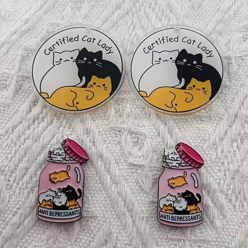 Jewelry Making Pendants - 10pcs acrylic cute cat pendant, DIY