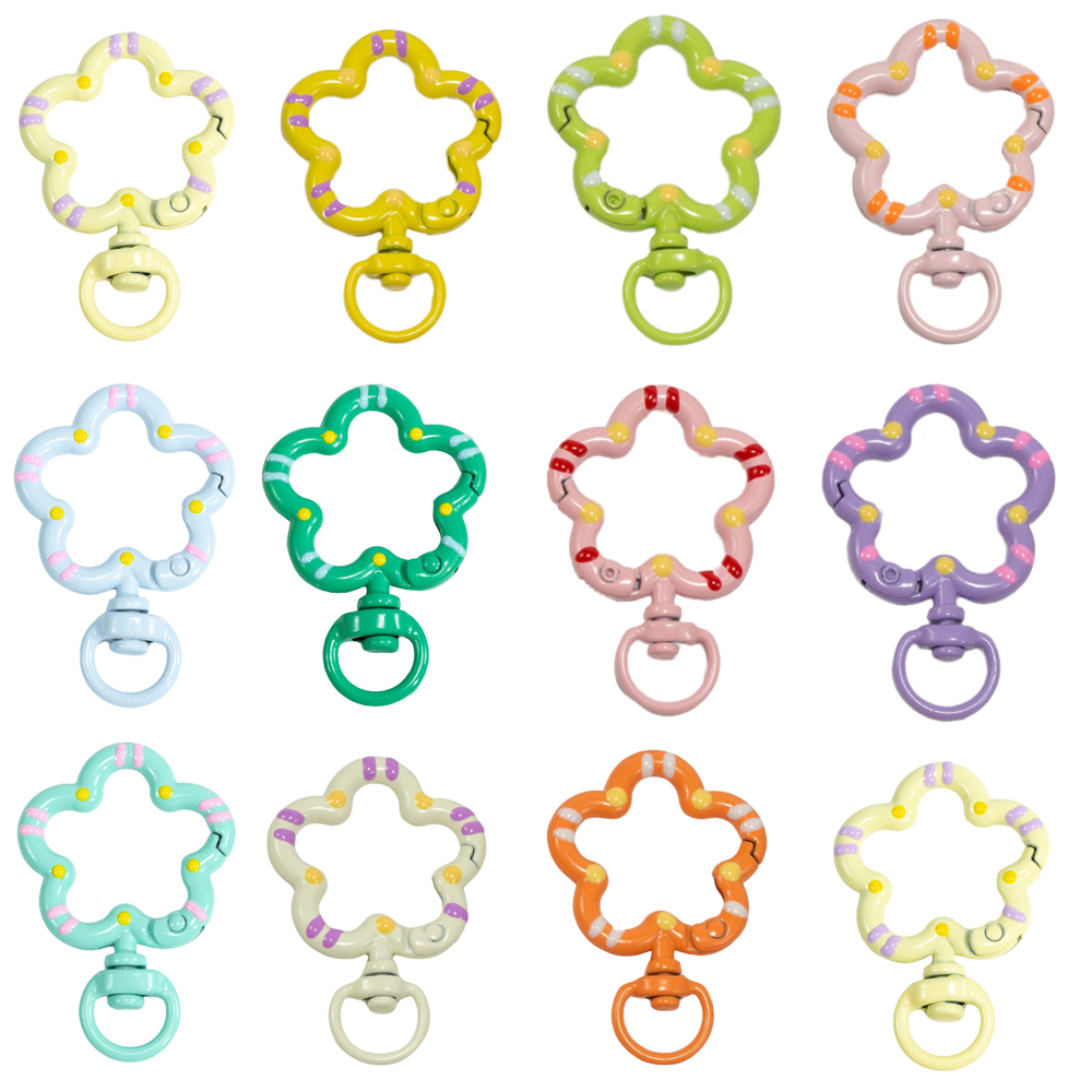 Jewelry Making Designs - 5pcs Flower Metal Lobster Claw Clasps
