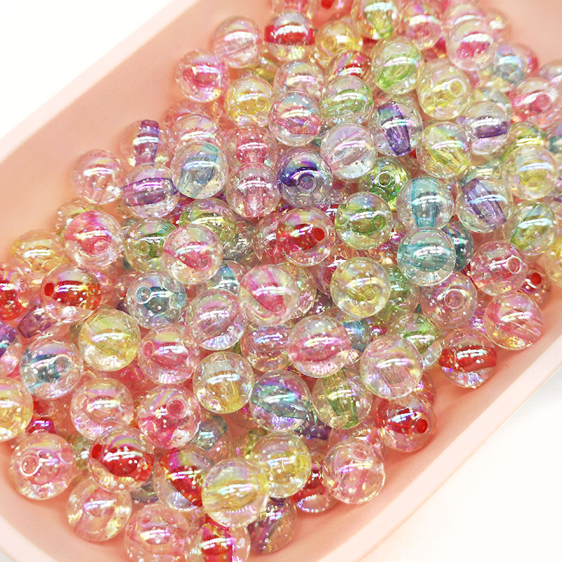 Jewelry Making For 5 Year Old - 50Pcs 10mm Acrylic Beads Colorful Dyed