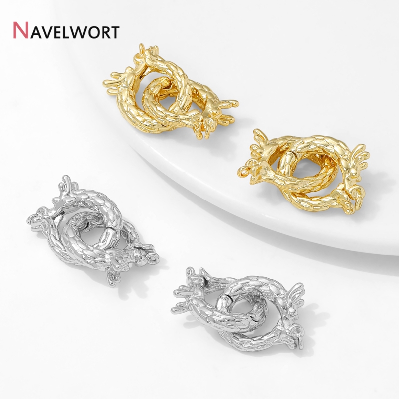 Jewelry Making Articles - 14K Gold Plated Brass Dragon Shaped
