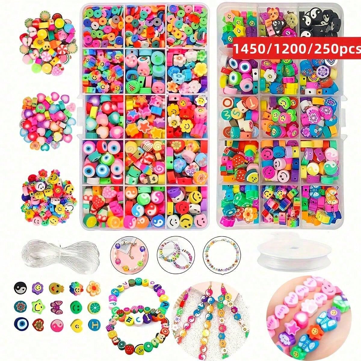 Jewelry Making For Adults - 1450/1200/250pcs Polymer Clay Beads Set, Box,