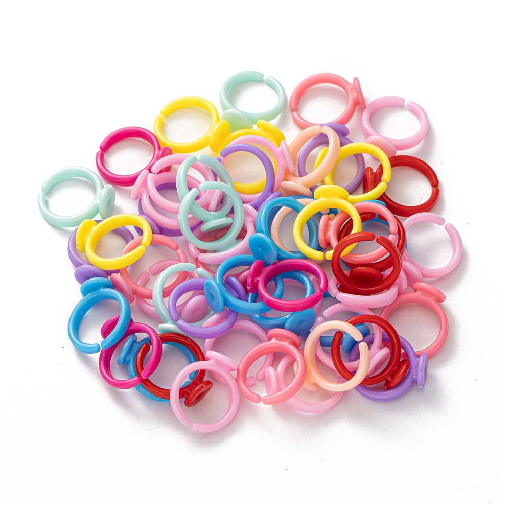 Jewelry Making For 5 Year Old - 100pcs Clear Plastic Adjustable Rings Base