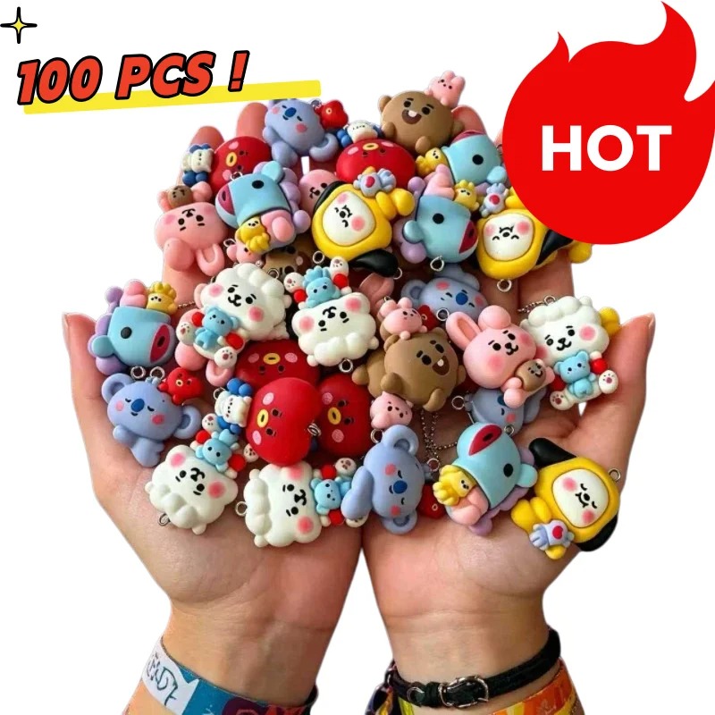 Jewelry Making Brass - 7pcs BT21 Resin Cartoon Charm DIY