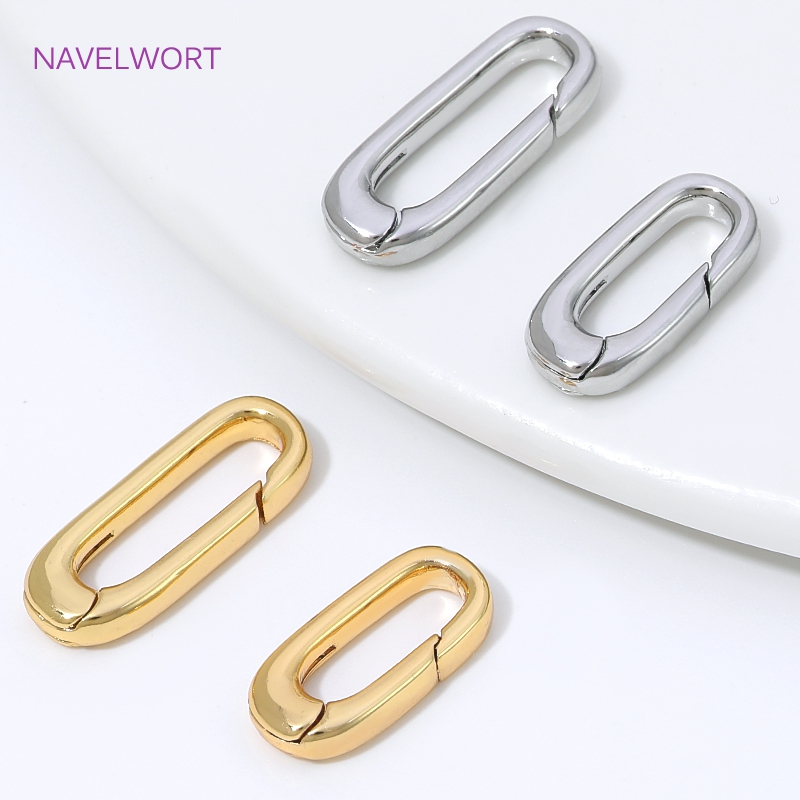 Jewelry Making Designs - 1/2/4Pcs 18K Gold Plated Oval Spring
