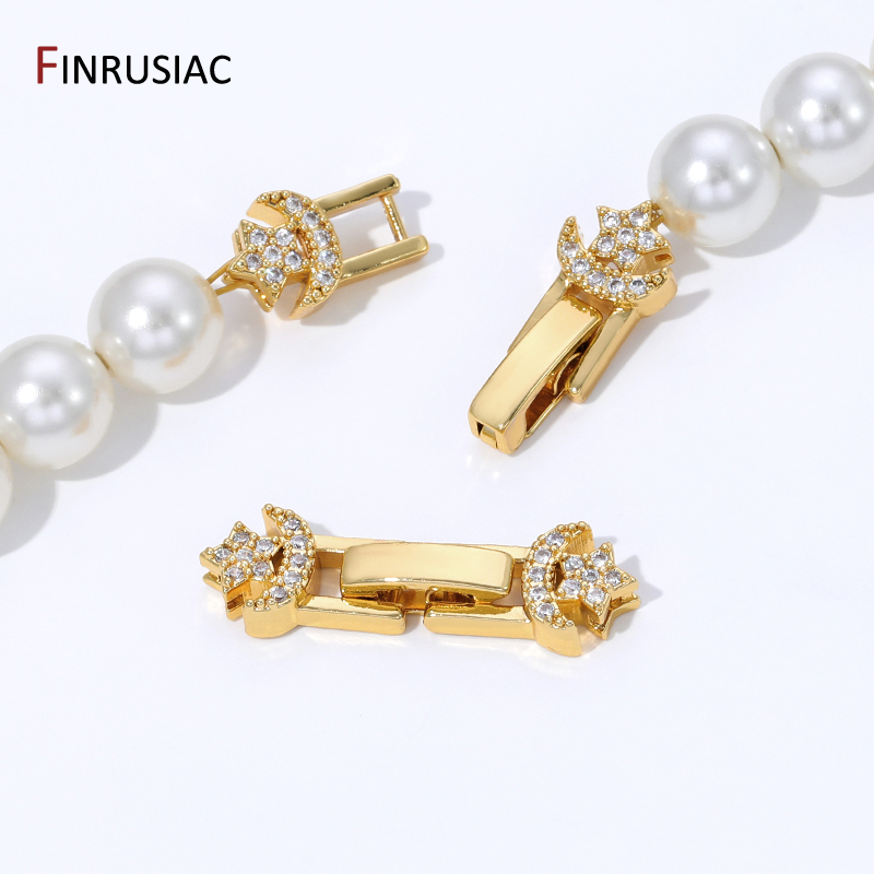 Jewelry Making Articles - 18K Gold Plated Brass Pearl Clasp