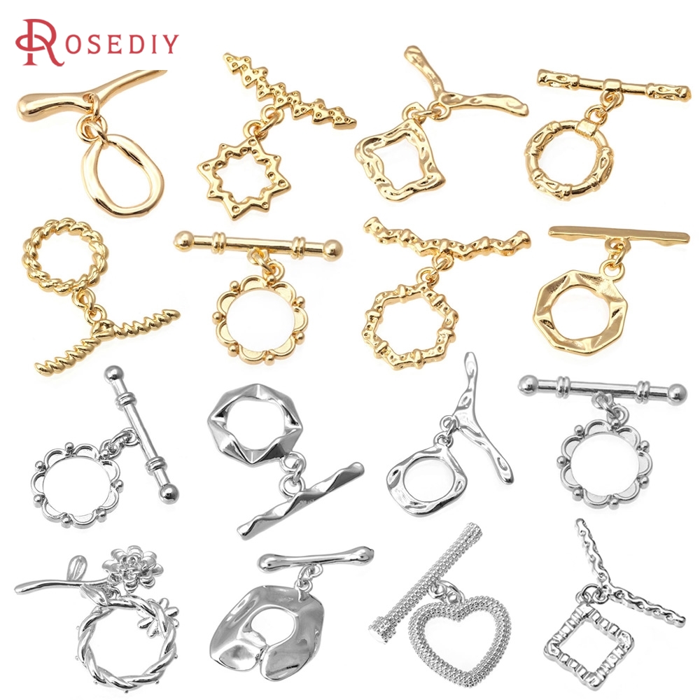 Toggle Clasp Gold - 6 Sets 18K Gold Color Brass