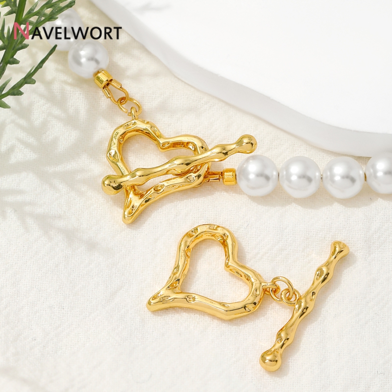 Toggle Clasp Gold - 18K Gold Plated Heart Shape OT