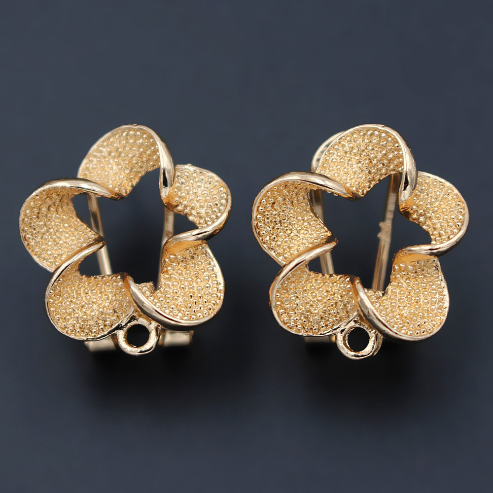 Jewelry Making Dubai - 10pair Filigree Flower Earrings Post with