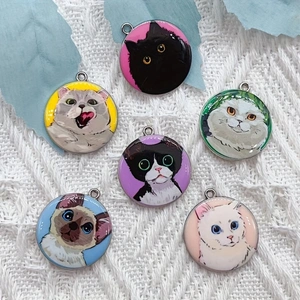10pcs cartoon animal cat ename - Jewelry Making Pendants ulasan dan harga