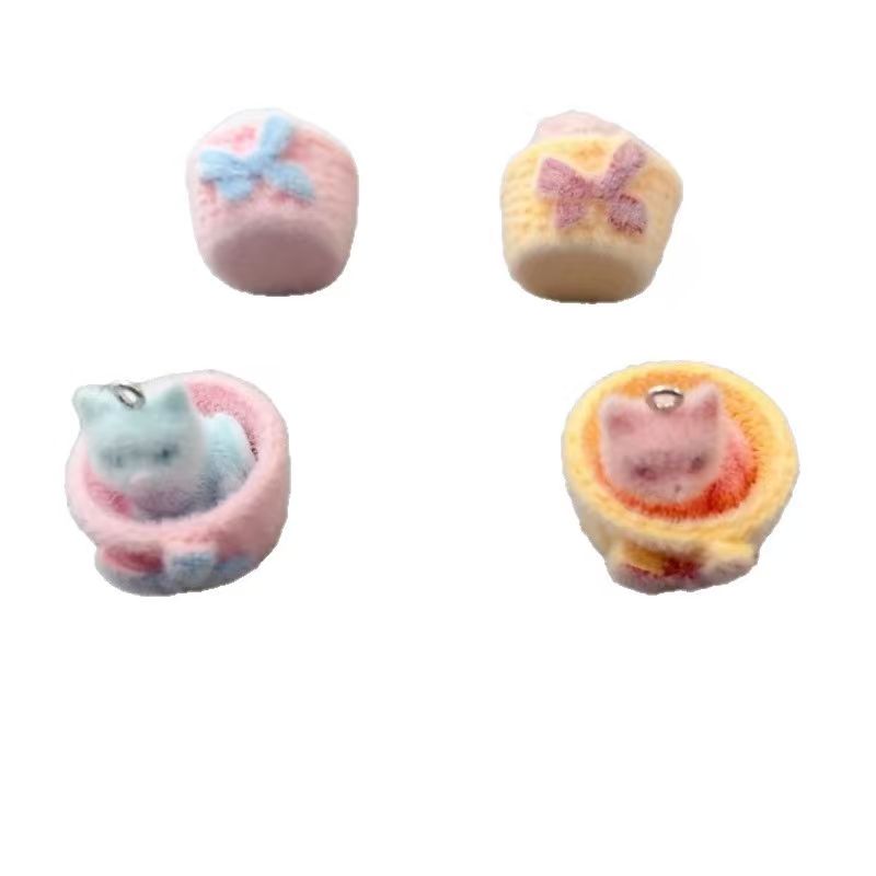 4pcs 3D plush resin cat pendan - Jewelry Making Pendants ulasan dan harga