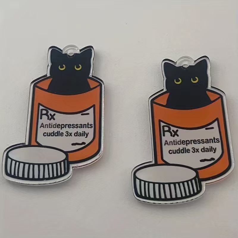 10pcs acrylic medicine cat pen - Jewelry Making Pendants ulasan dan harga