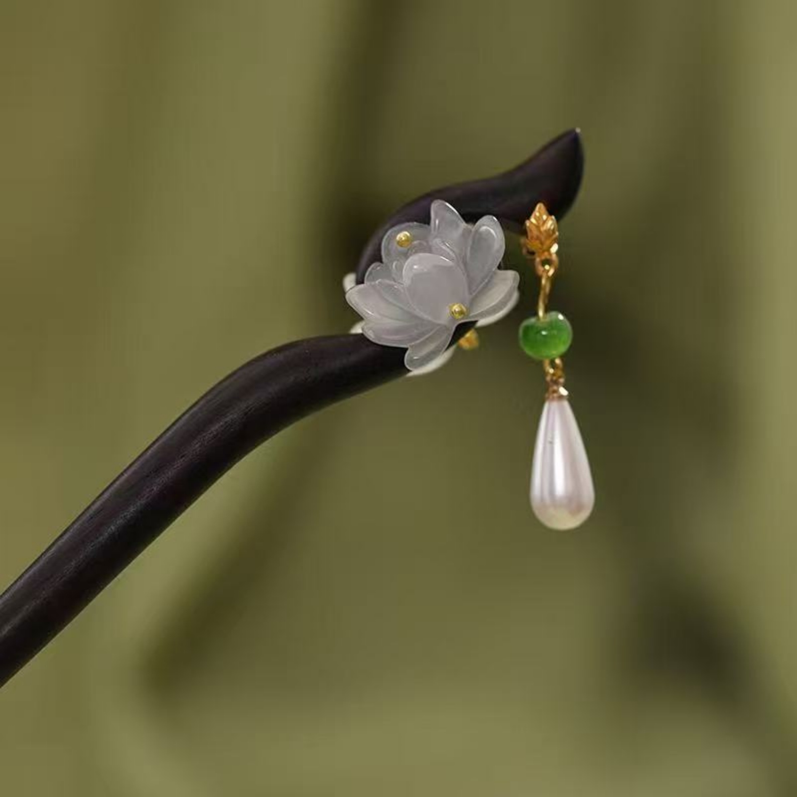 1PC Elegant Lotus Wood Hair St - Jewelry Making For Adults ulasan dan harga