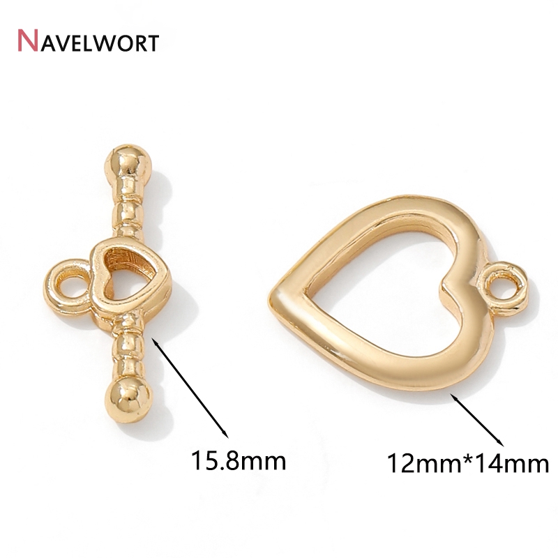 14K Gold Plated Brass Heart OT - Toggle Clasp Gold ulasan dan harga