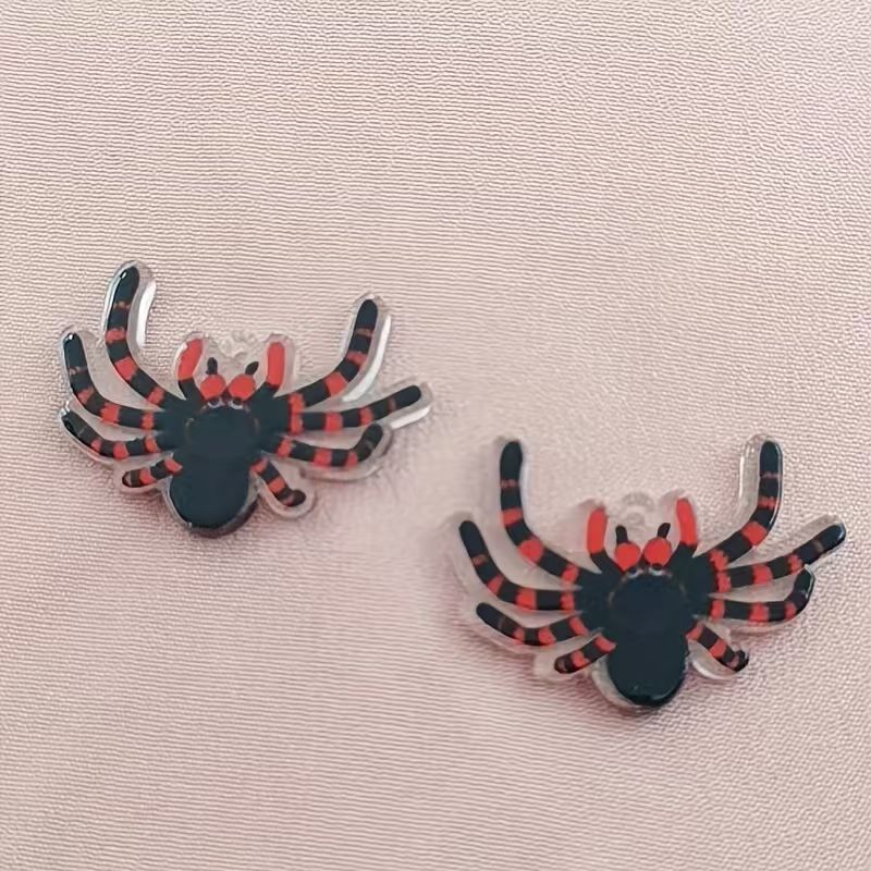 10pcs acrylic Halloween spider - Jewelry Making Pendants ulasan dan harga