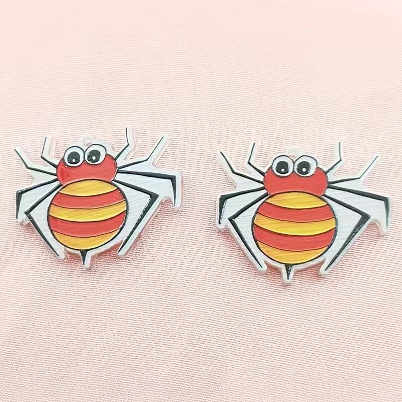 10pcs acrylic Halloween spider - Jewelry Making Pendants ulasan dan harga
