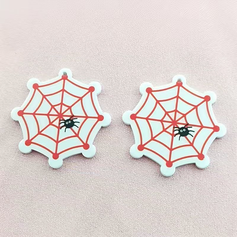 10pcs acrylic Halloween spider - Jewelry Making Pendants ulasan dan harga