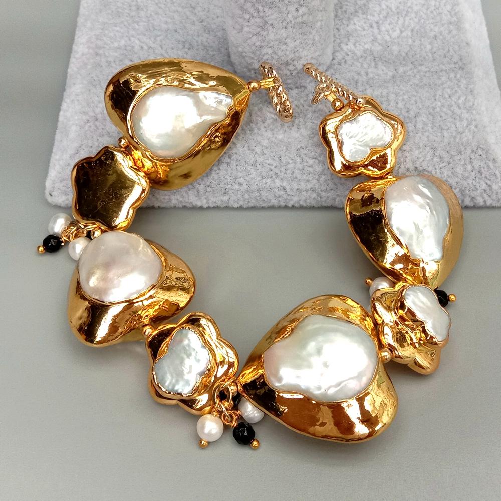 YYGEM natural Heart and Flower - Toggle Clasp Gold ulasan dan harga