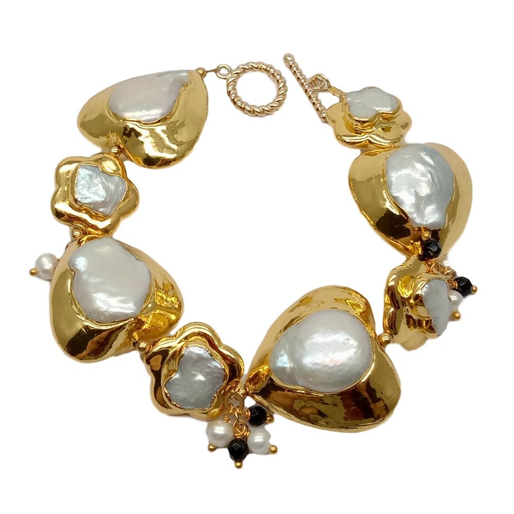 YYGEM natural Heart and Flower - Toggle Clasp Gold ulasan dan harga