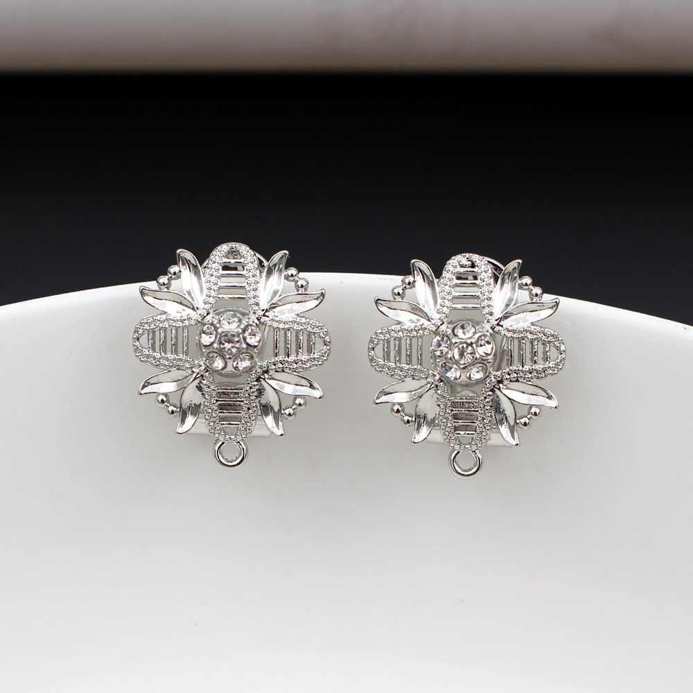 10pair CZ Flower Earrings Post - Jewelry Making Dubai ulasan dan harga
