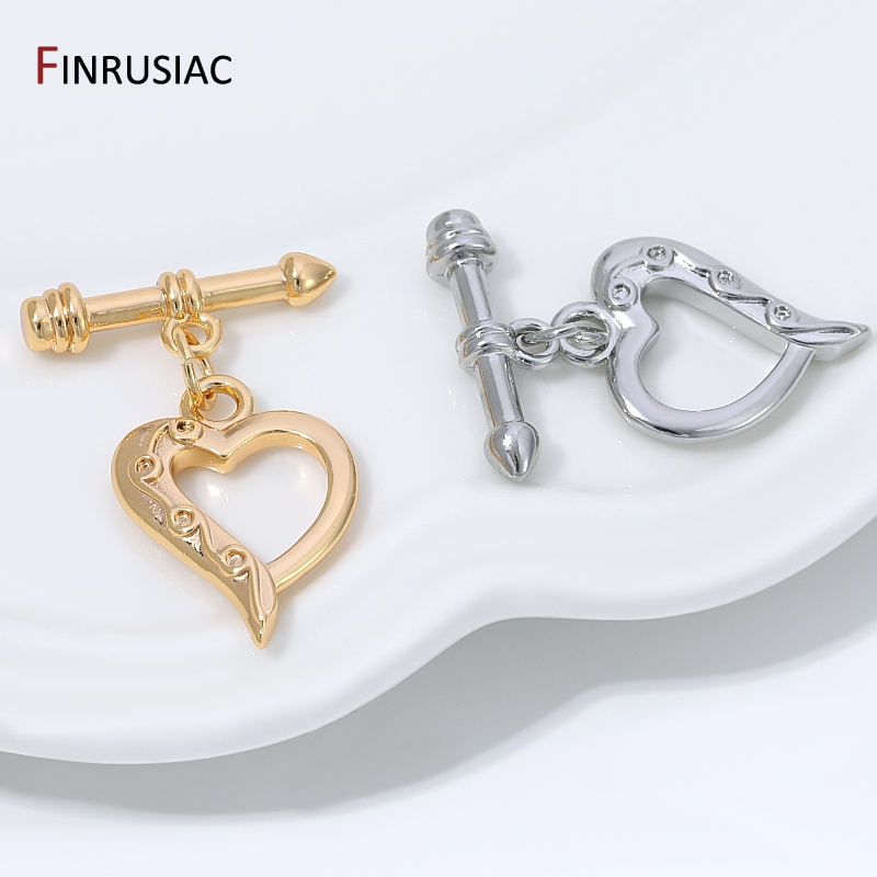 14K Gold Plated Brass Heart Sh - Toggle Clasp Gold ulasan dan harga
