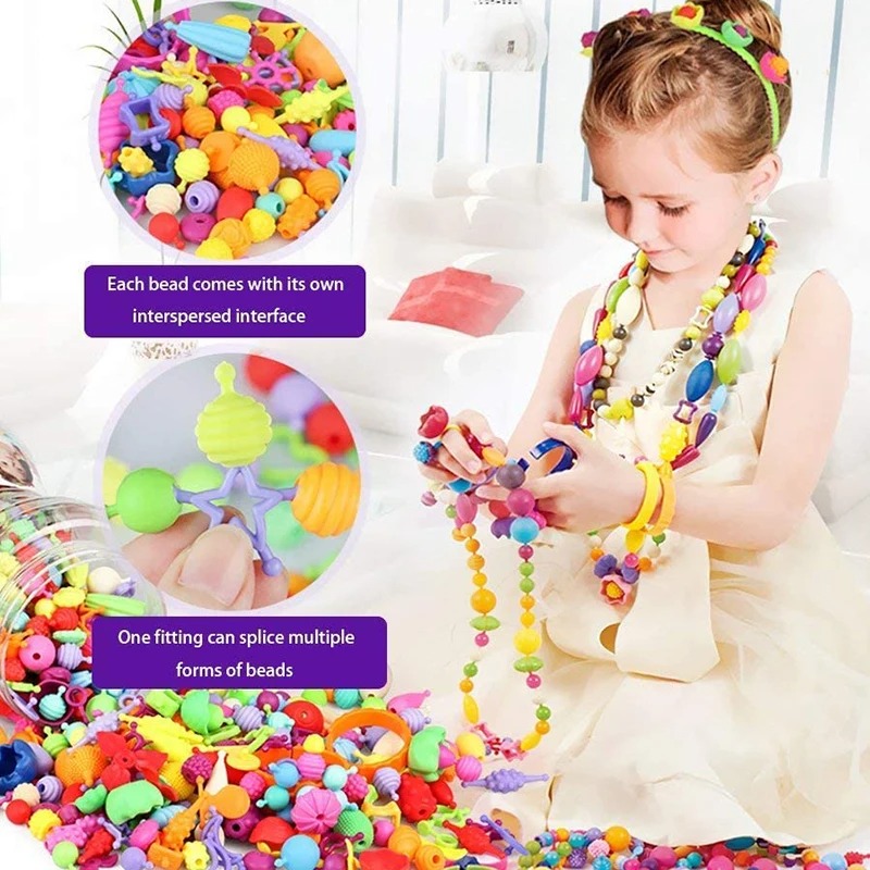 188-608pcs Pop Beads Children  - Jewelry Making For 5 Year Old ulasan dan harga