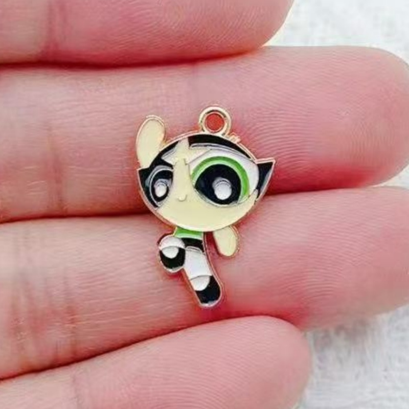 10pcs Alloy Oil-Dripping Carto - Jewelry Making Pendants ulasan dan harga