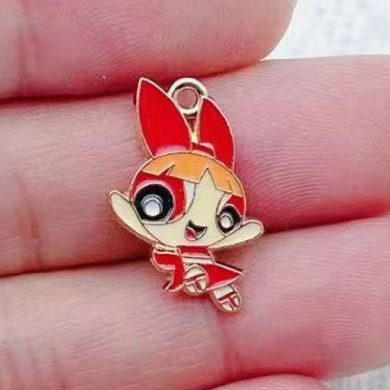 10pcs Alloy Oil-Dripping Carto - Jewelry Making Pendants ulasan dan harga