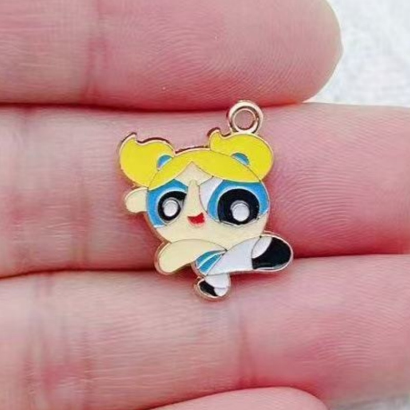 10pcs Alloy Oil-Dripping Carto - Jewelry Making Pendants ulasan dan harga