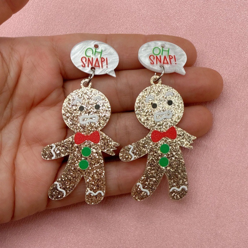 10pcs Cute Christmas Gingerbre - Jewelry Making Pendants ulasan dan harga
