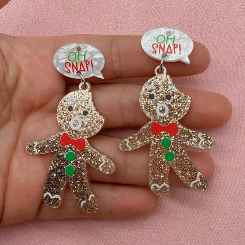 10pcs Cute Christmas Gingerbre - Jewelry Making Pendants ulasan dan harga