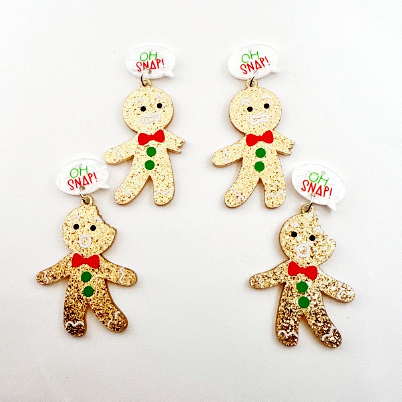 10pcs Cute Christmas Gingerbre - Jewelry Making Pendants ulasan dan harga