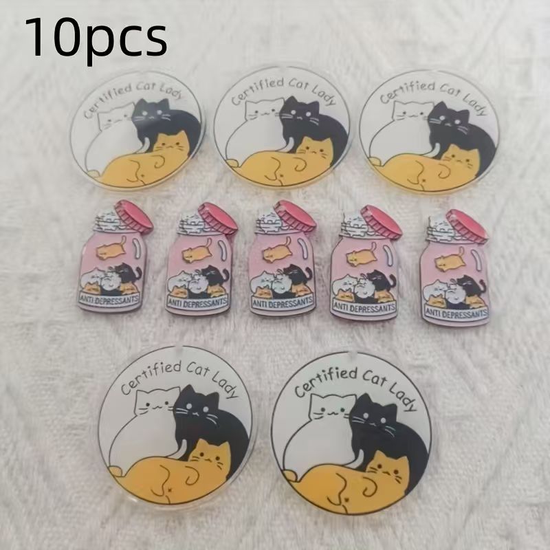 10pcs acrylic cute cat pendant - Jewelry Making Pendants ulasan dan harga