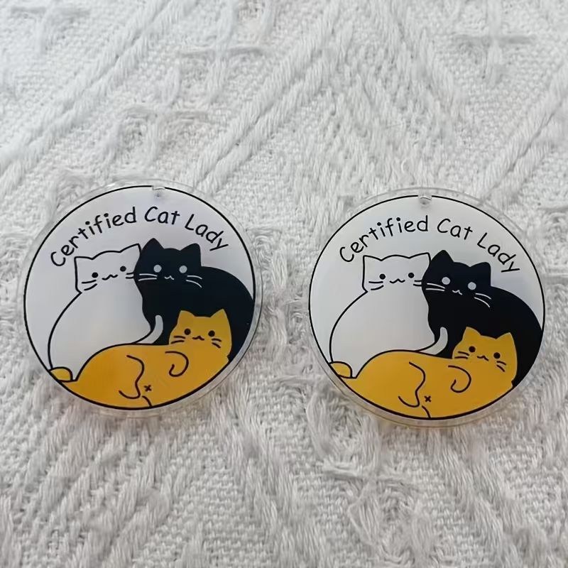 10pcs acrylic cute cat pendant - Jewelry Making Pendants ulasan dan harga