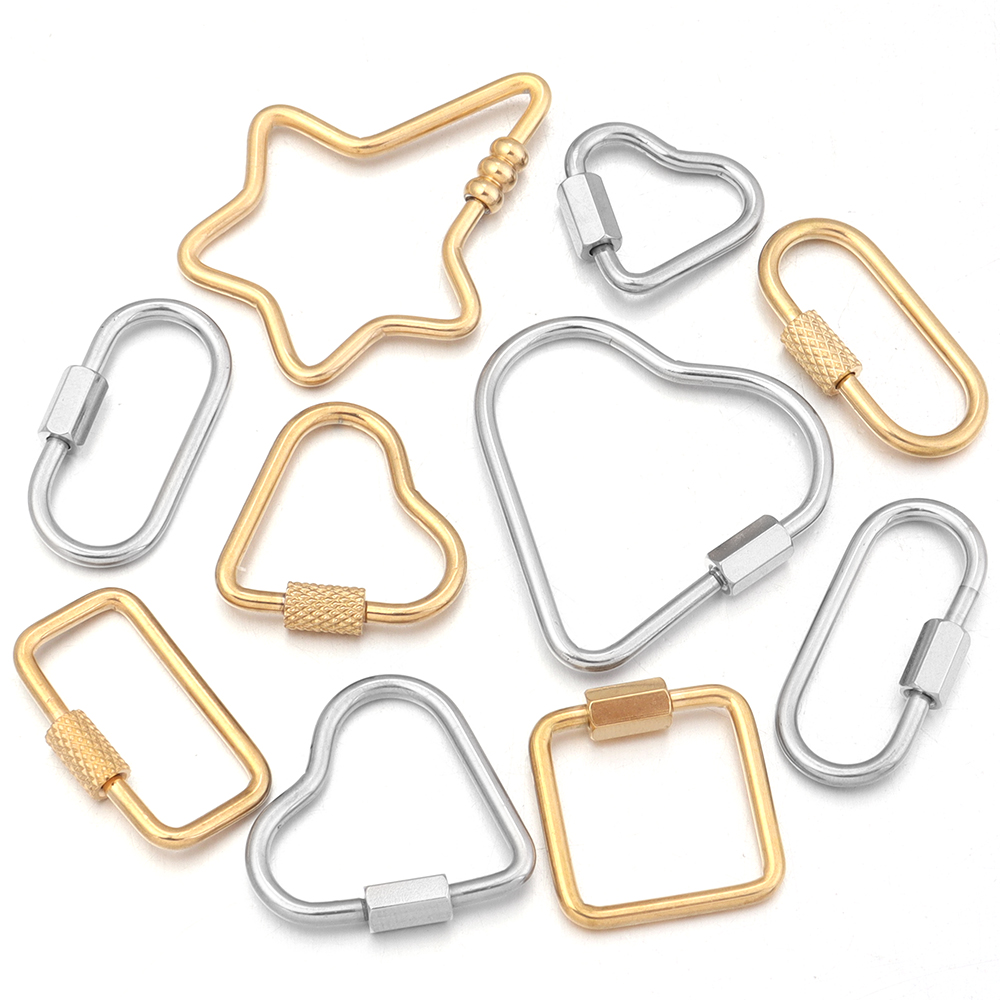 2pcs Gold Stainless Steel Hear - Jewelry Making Articles ulasan dan harga