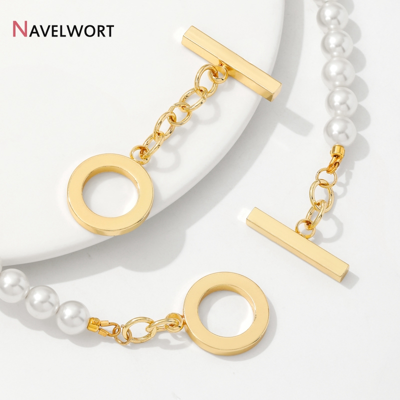 18K Gold Plated Brass Metal Ro - Toggle Clasp Gold ulasan dan harga