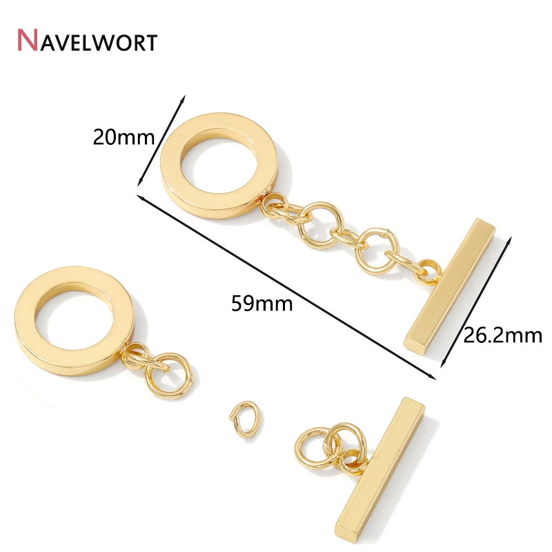 18K Gold Plated Brass Metal Ro - Toggle Clasp Gold ulasan dan harga
