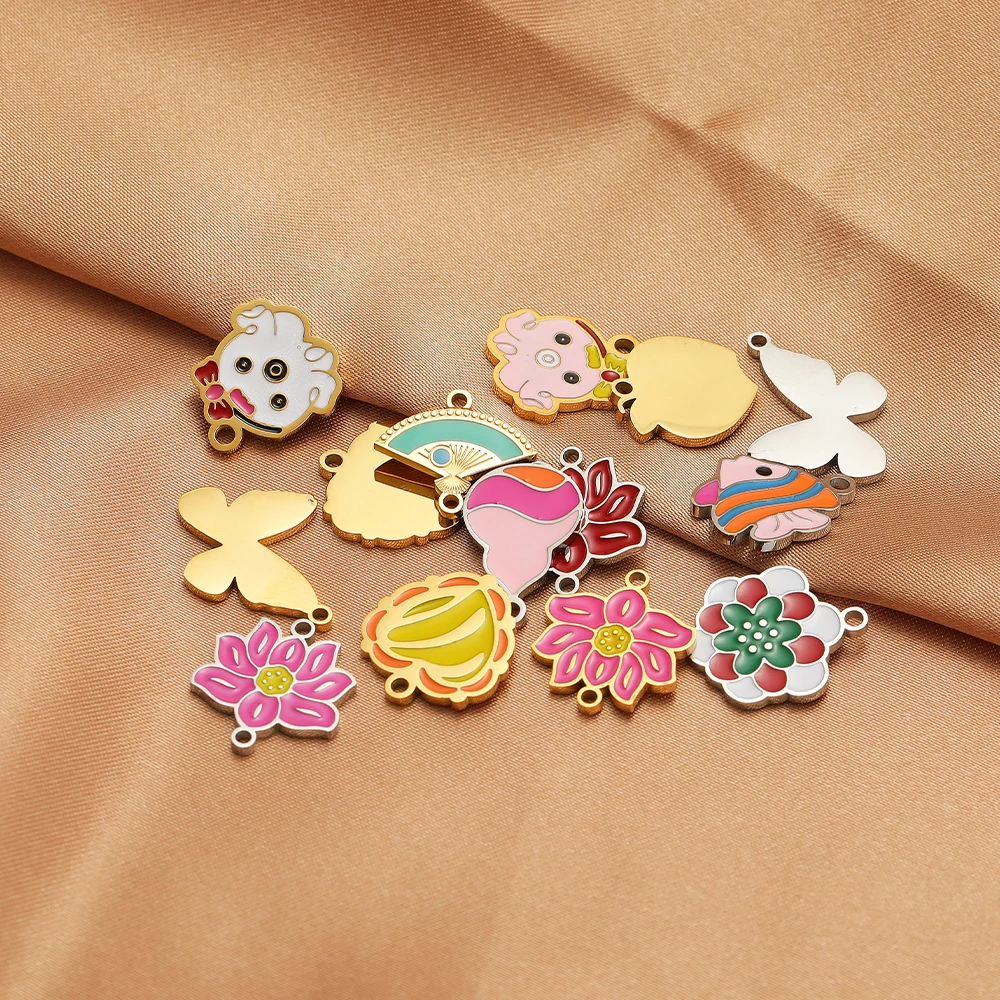 5pcs Stainless Steel Lotus But - Jewelry Making For 5 Year Old ulasan dan harga