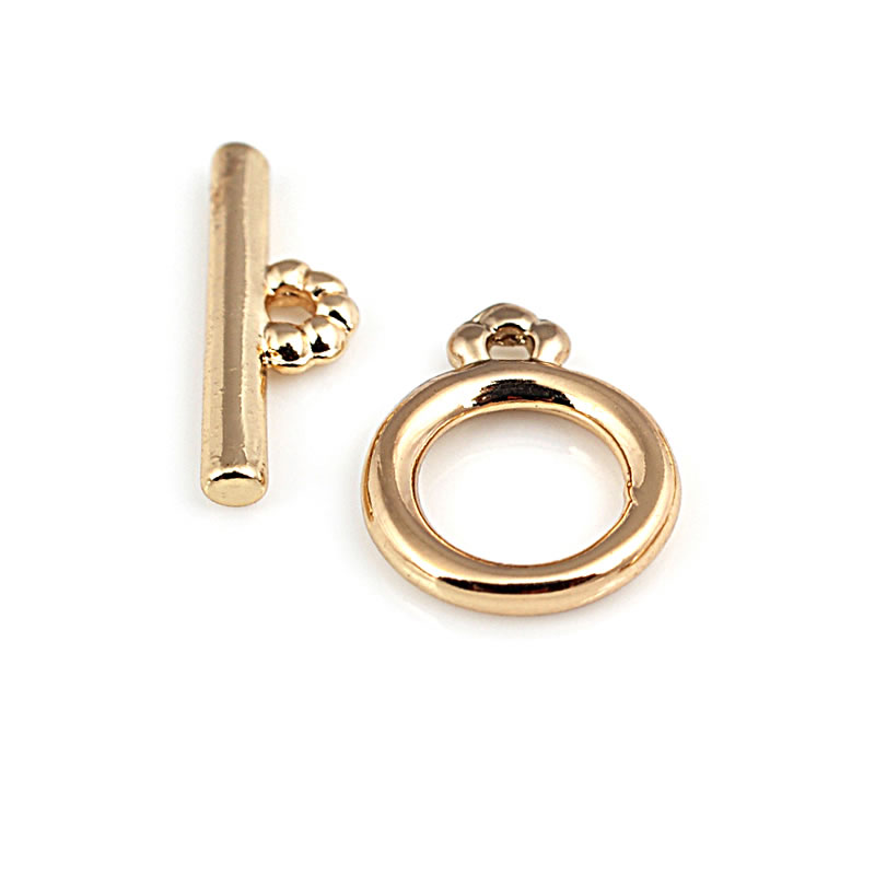 18K Gold Color Round Ring Circ - Toggle Clasp Gold ulasan dan harga