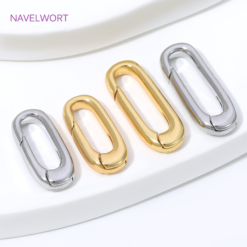 1/2/4Pcs 18K Gold Plated Oval  - Jewelry Making Designs ulasan dan harga
