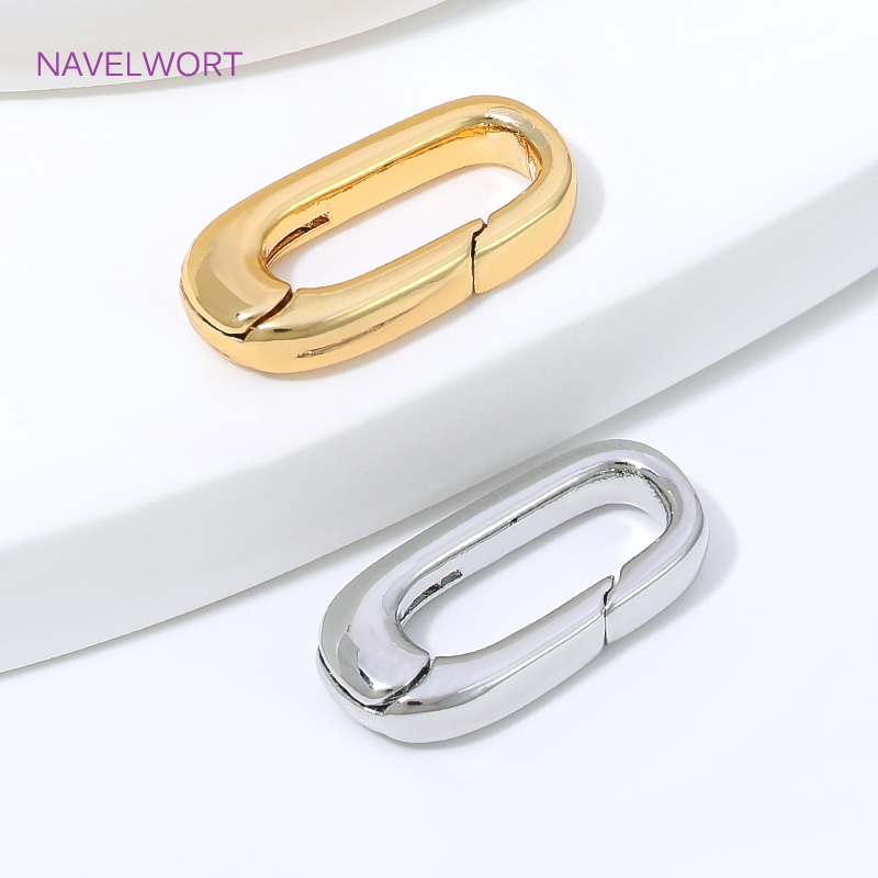 1/2/4Pcs 18K Gold Plated Oval  - Jewelry Making Designs ulasan dan harga
