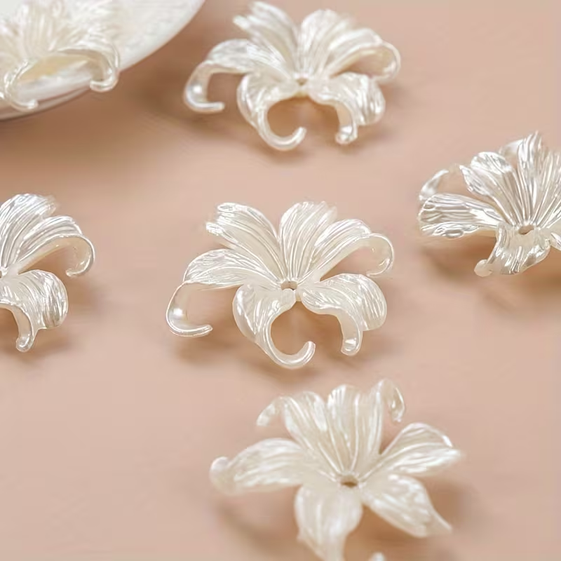 20pcs White Big Iris Flower Be - Jewelry Making For Adults ulasan dan harga