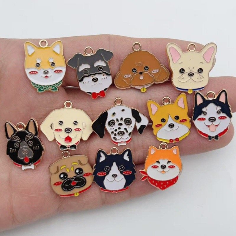 12pcs cartoon pet spotted dog  - Jewelry Making Pendants ulasan dan harga
