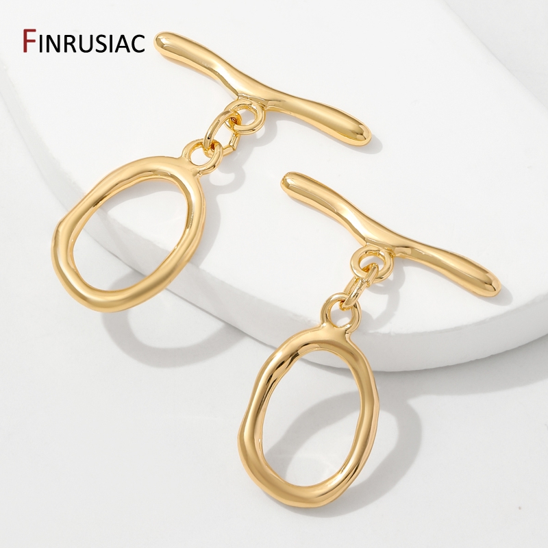 18K Gold Plated Brass Oval/Hea - Toggle Clasp Gold ulasan dan harga
