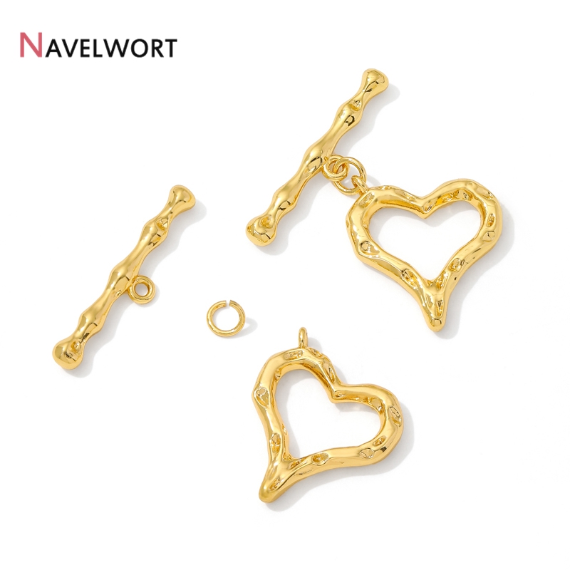 18K Gold Plated Heart Shape OT - Toggle Clasp Gold ulasan dan harga