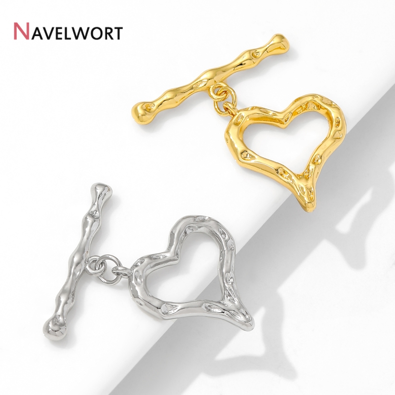 18K Gold Plated Heart Shape OT - Toggle Clasp Gold ulasan dan harga