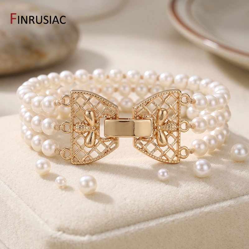 14K Gold Plated Brass 3-Row Pe - Jewelry Making Articles ulasan dan harga